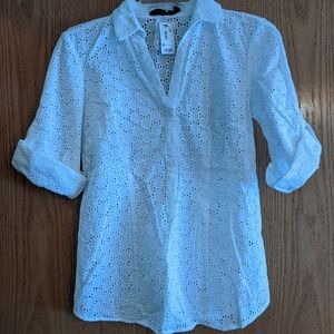 The Limited white eyelet blouse NWT